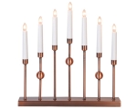 Advent candlestick Gustavo, 37x37cm, 230V, 7 lights, copper, IP20