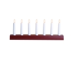 Advent candlestick IDA, 7xE10 light, red, wooden, 39x15x5cm, for indoor use, IP20