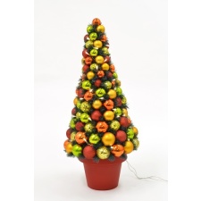 EOL Christmas deco Flashy, pyramid-shaped, height 80 cm, with 50 LED lights gold/red/green /1