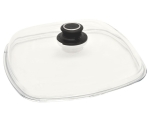 Square glass lid with ventilation knob 28x28cm