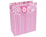 L gift bag Striped pink / 12