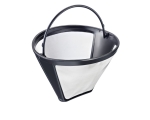 Reusable coffee filter, size 4, stainless steel mesh, suitable for most coffee machines