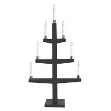 Advent candlestick Gray gray, 47x90x14cm, 7 LED lights, wooden, gray, E10, 230V, IP20