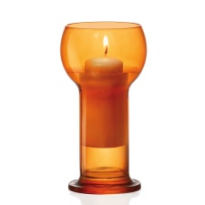 EOL Glass candlestick Lucilla Orange DB120