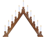 Advent candlestick Stellan, 75x69x8cm, 11 lights, wooden, brown, E10, 230V, IP20