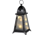 Lantern black 10 LED warm-white light, power supply, indoor / outdoor IP44