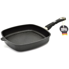 Grill pan 4-square 28x28x5cm, cast aluminum, thickness 9-10mm, non-stick Lotan cover, oven-proof handle (240 * C)