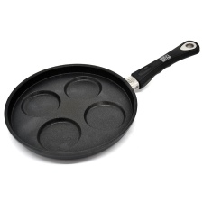 Pancake pan for 4, 26 x 2cm, cast aluminum, thickness 9-10mm, non-stick Lotan coating, oven-proof handle (up to 240*C)