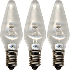 Spare bulbs for Advent candles, universal 3 pcs, LED 10-55V, E10, transparent 20/400