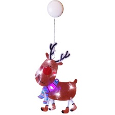 EOL Window decoration Rudolf 8 LED, 17.5x27cm, battery powered, IP20