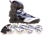 Roller skates no. 38 blue / gray, soft boots, alu undercarriage, 82A wheels 78x24mm, Abec-7 chrome. ball bearings / 4
