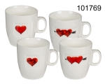 Mug with hearts &amp; rose 8 x 7,5cm