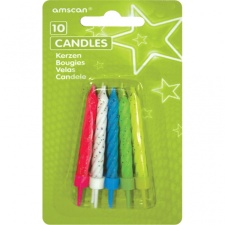 Candles colored sparkling 10 pcs/pk