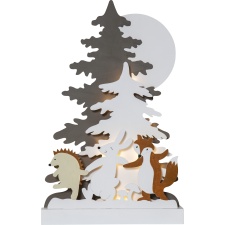 EOL Decoration Forest Friends 44cm, laser cut, 10LED, battery powered, IP20