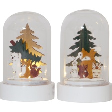 EOL Decoration Forest Friends 9cm, 2 pcs in a box, 2*1 LED, battery powered, IP20