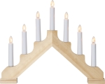 Advent candlestick ADA, 7xE10 light, natural wood, for indoor use, IP20