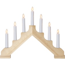 Advent candlestick ADA, 7xE10 light, natural wood, for indoor use, IP20