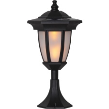 Lantern with solar panel, flaming (black)