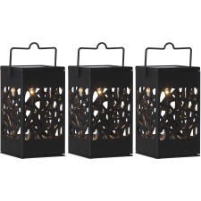 Izola mini garden lanterns with solar panel, 3 pcs