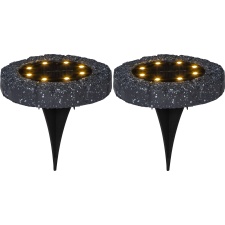 Solar panel LED garden lights for the ground, 2 pcs