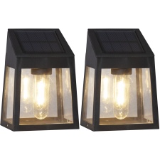 Wall lights with solar panel Wally Filament, 2 pcs