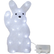 Decoration Rabbit Hello, 29x14cm, 30 LEDs, battery-powered, indoor/outdoor IP44