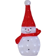 EOL Decoration Snowman, 27x59cm, 40 LEDs, powered, indoor/outdoor IP44