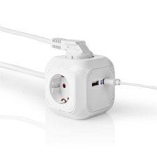 Extension cable 1.5m, 4xSchuko + 2xUSB-A 2.1A