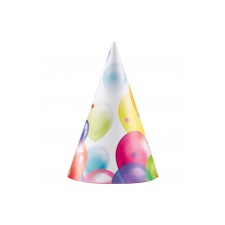 Paper party hat 16.2cm 8pcs Balloons