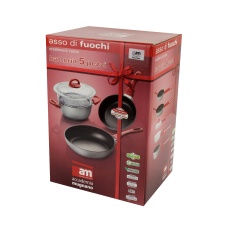 AM Asso di Fuochi 5ne set - (20cm and 26cm pan, 20cm lid, 20cm pot, 20cm steam glass) EOL