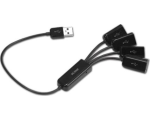 ACME USB 2.0 hub for 4 black, flexible