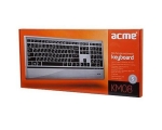 ACME klaviatuur KM-08 multimeedia hõbe,USB,EN/LT/RU EOL