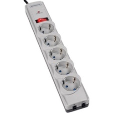 Bandridge BPC6552GE fuse and filter power cord / 5 sockets / mains cable protection 1.8m EOL