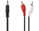 Cable 3.5mm connector - 2x RCA connector, 2m