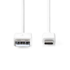 Cable Type-C, 1m, white, USB 2.0, 60W