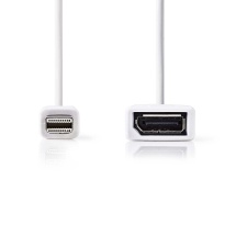 Cable displayport mini plug - DP socket 0.2m, white, in a plastic bag