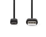 Cable micro USB, 2m, black, USB 2.0