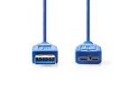 Кабель головка USB 3.0 - головка micro USB B, 0,5м, синий, в целлофановом пакете