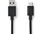 Кабель Type-C M - USB 3.0 M, 1м, плёночный, чёрный