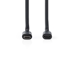 Cable Type-C-Type-C socket, 2m, black, USB 3.2