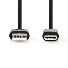 Кабель Type-C, 2 м, черный, USB 2.0 Bulk e. без упаковки