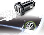 Автомобильное зарядное устройство USB для сотовой связи на 2 USB 12 / 24V / 2A