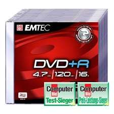 EMTEC DVD + R 4.7GB / 16x slim 10-pack EOL