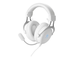 Gaming headphones with Deltaco microphone, 3.5mm plugs, LED, white