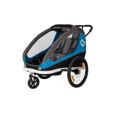 Hamax bicycle trailer and pram TRAVELER, 2 seats, gray / blue