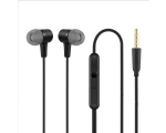 Button headphones with microphone, black