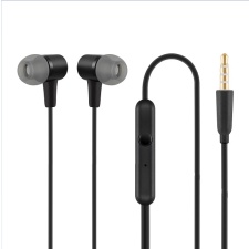 Button headphones with microphone, black
