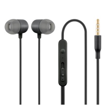 Button headphones with microphone HE21, black