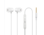Button headphones with microphone, white