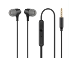 Button headphones with microphone HE22, black